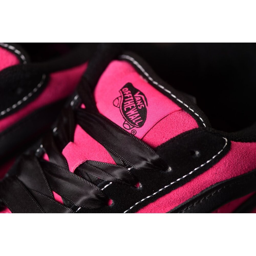 New! Size: 7.5 Women | VANS Knu Skate Platform Stacked | Black/Pink Satin - Picture 4 of 16